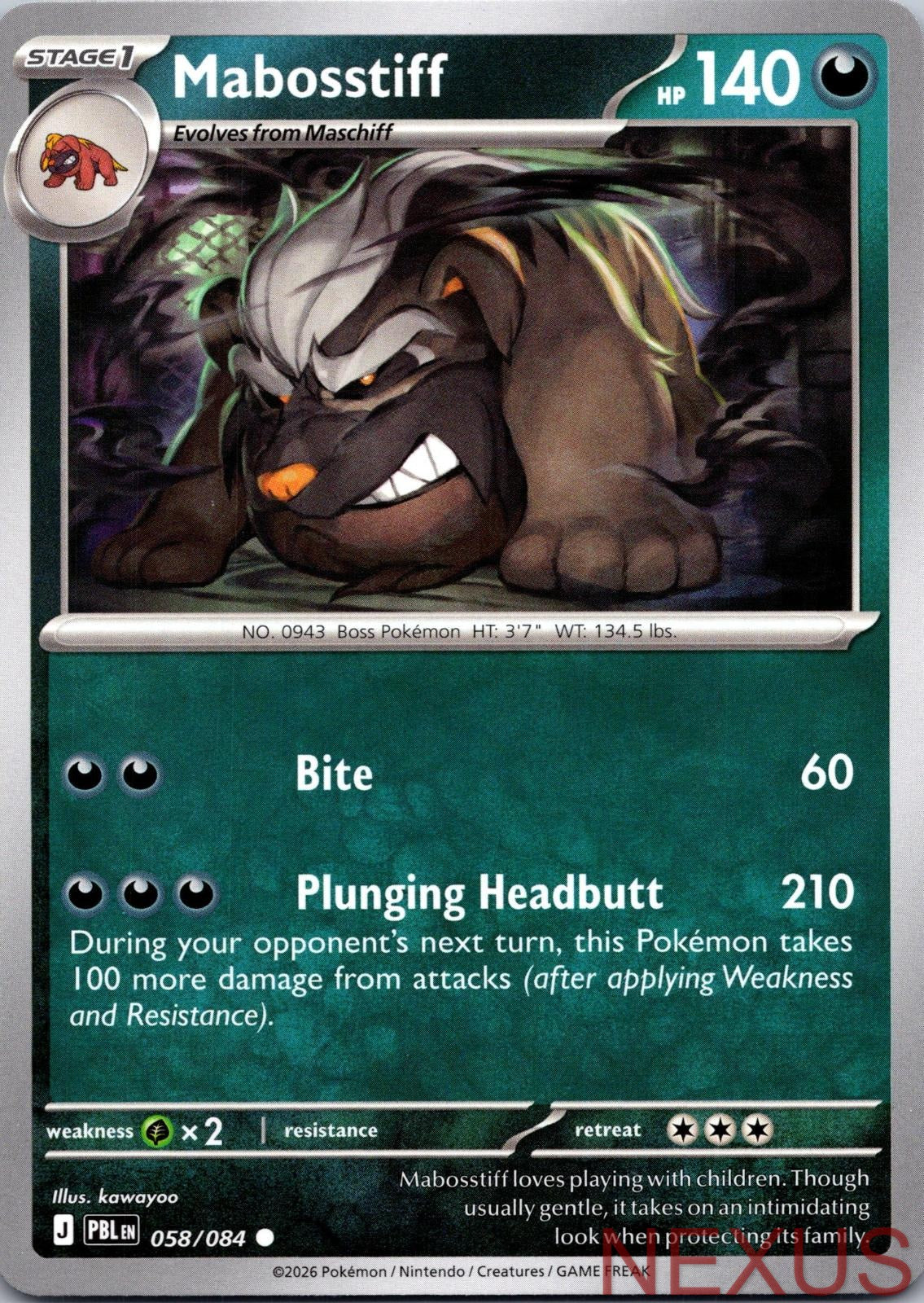 Mabosstiff 058/084 Common Near Mint