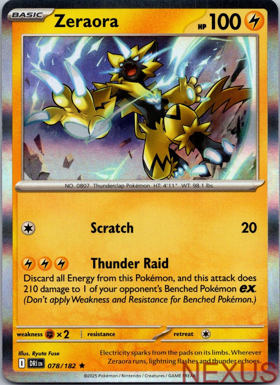Zeraora 078/182 Rare Holo Near Mint