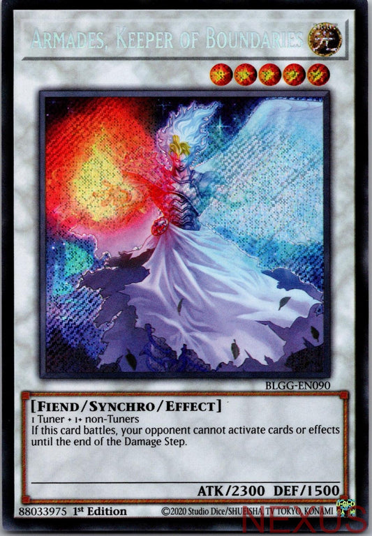 Armades, Keeper of Boundaries BLGG-EN090 Secret Rare 1st Edition Near Mint