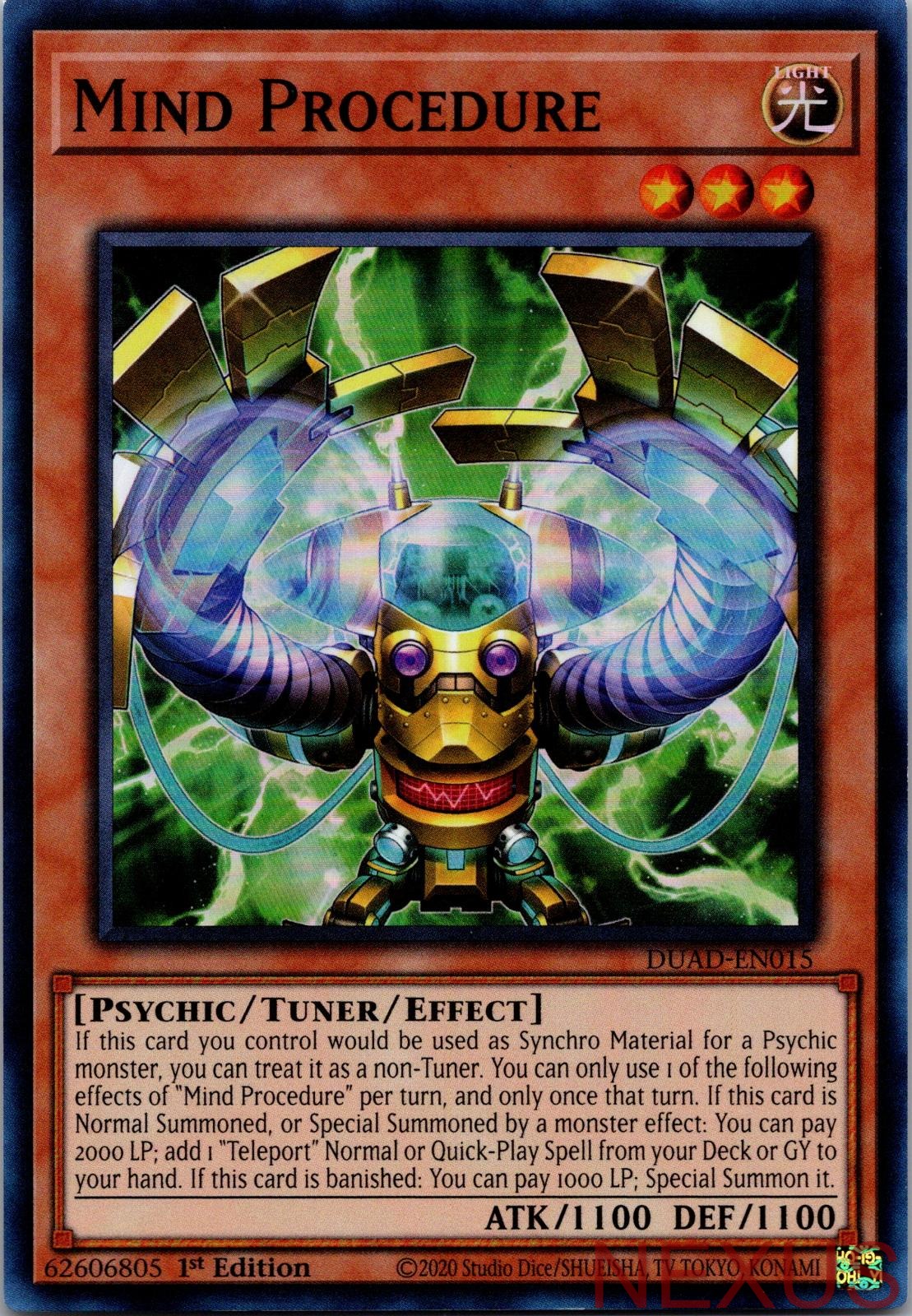 Mind Procedure DUAD-EN015 Super Rare 1st Edition Near Mint