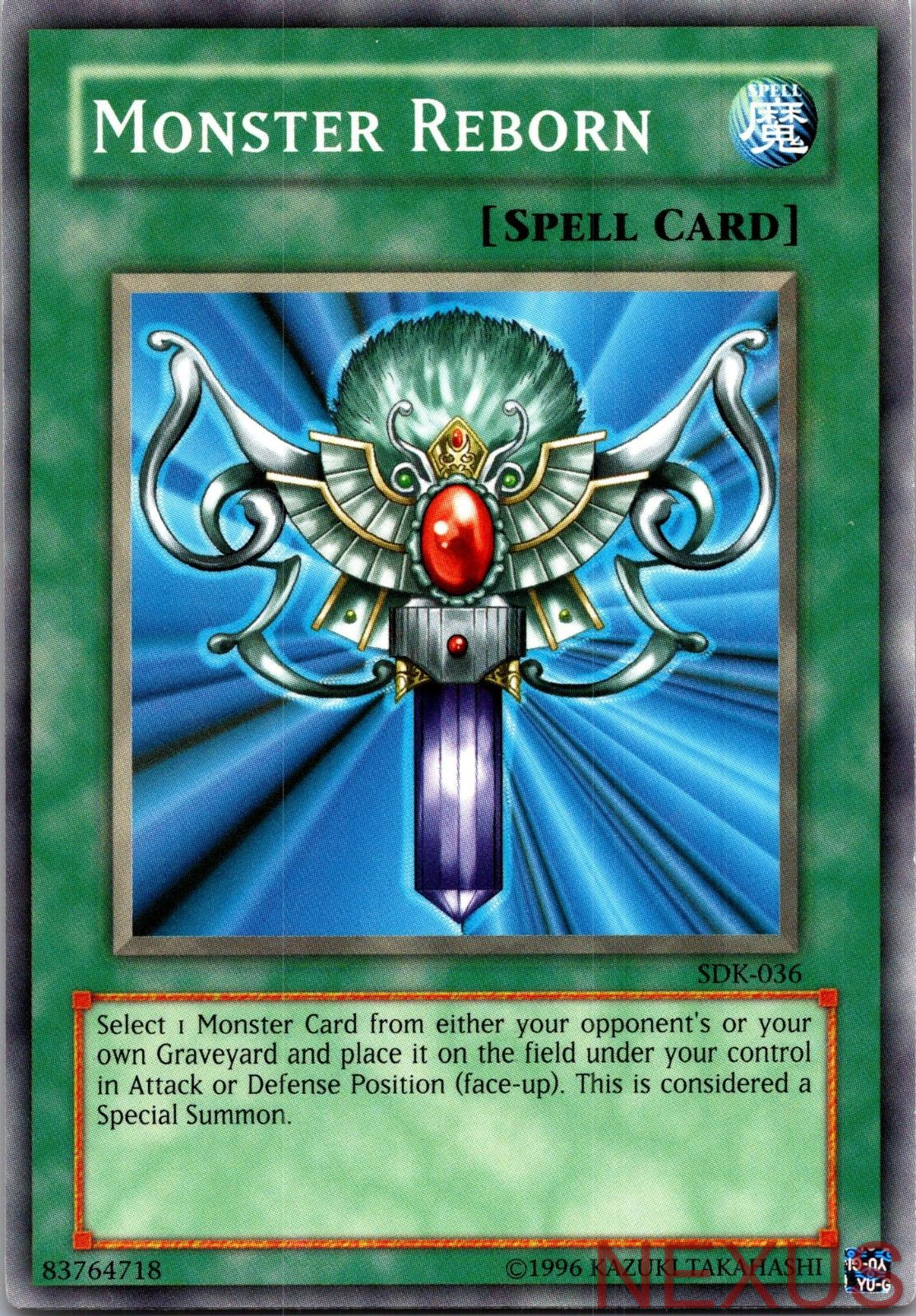 Monster Reborn SDK-036 Common Unlimited Lightly Played