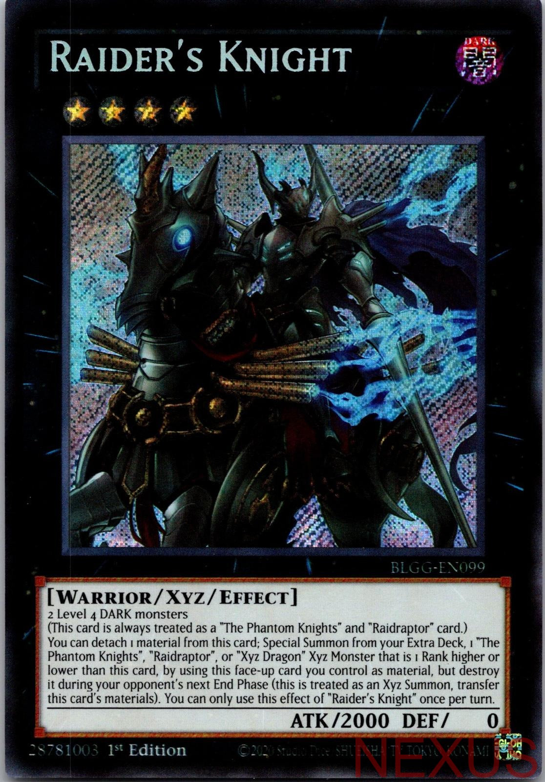 Raider's Knight BLGG-EN099 Battles of Legend: Glorious Gallery 1st Edition NM