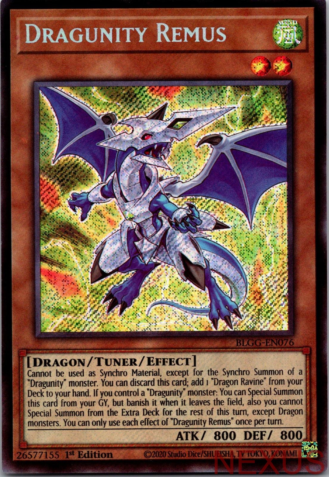 Dragunity Remus BLGG-EN076 Secret Rare 1st Edition Near Mint