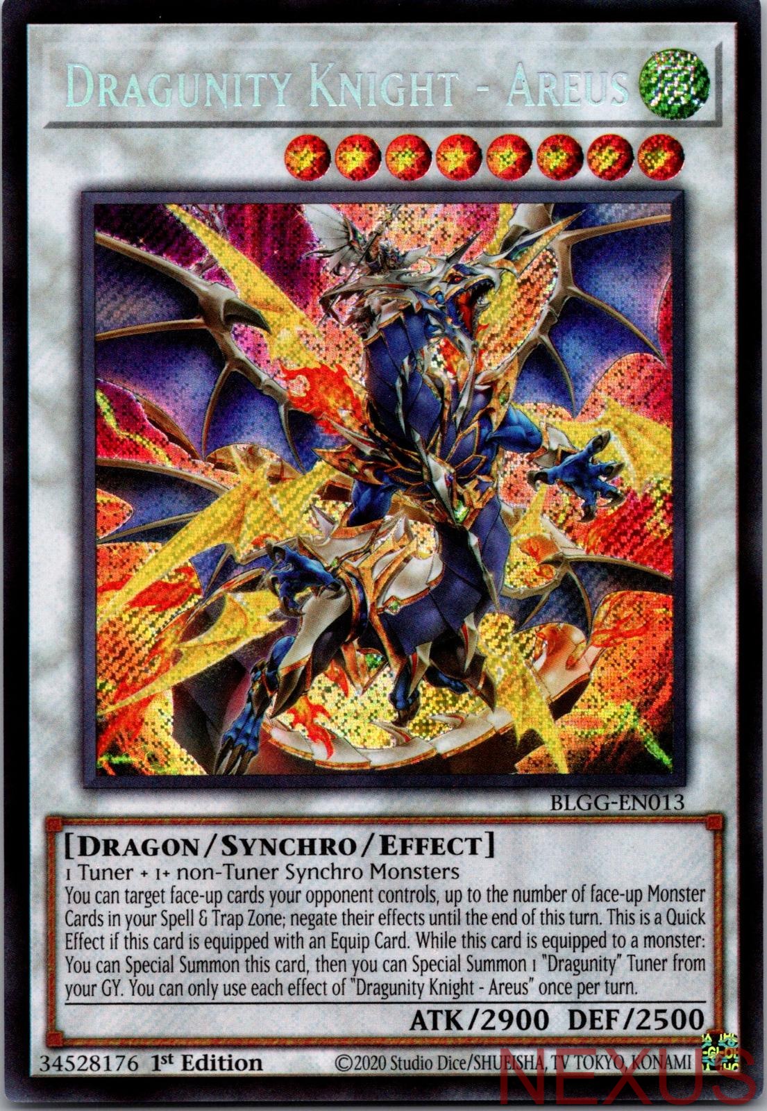 Dragunity Knight - Areus BLGG-EN013 Secret Rare 1st Edition Near Mint