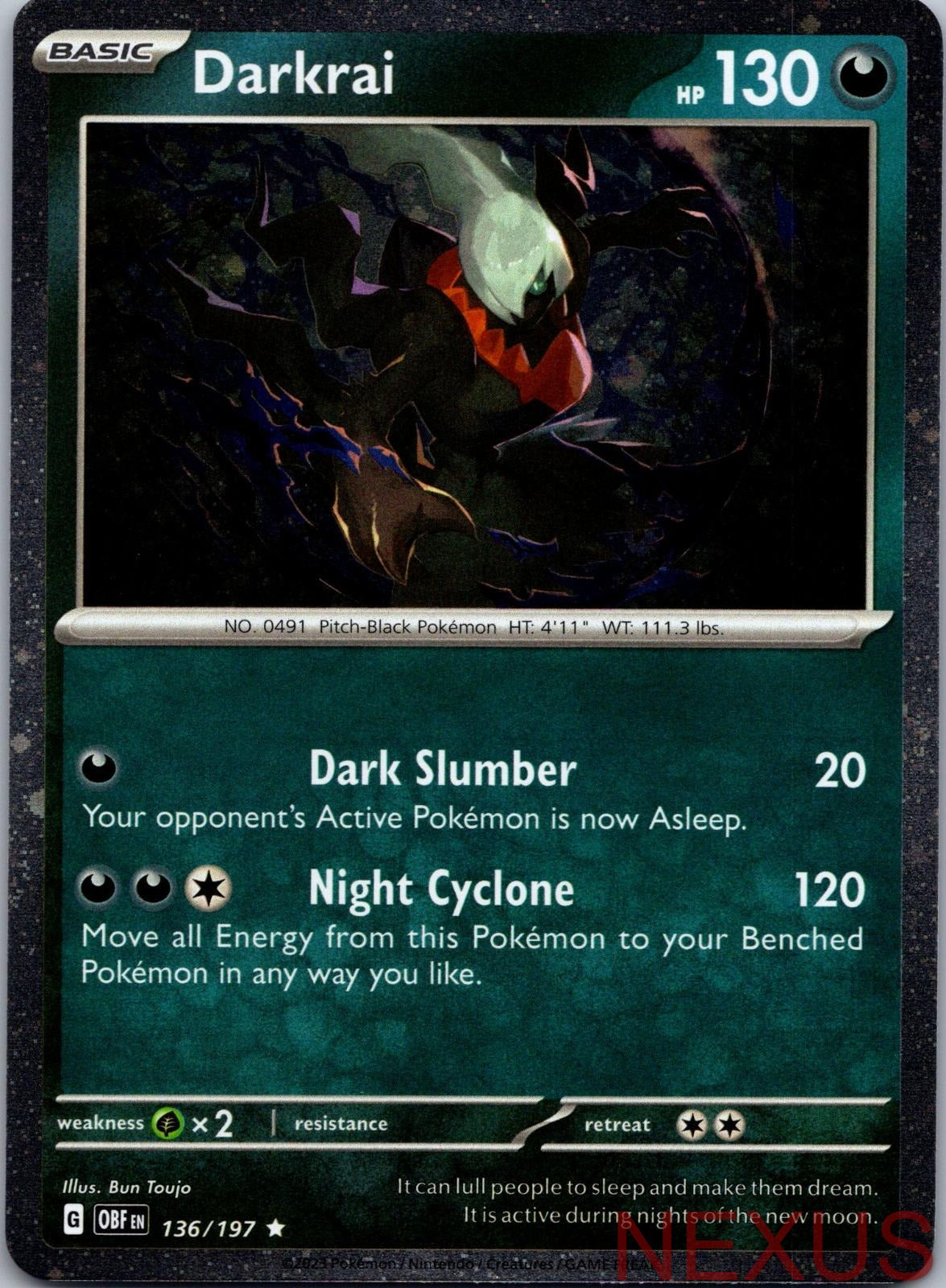 Darkrai (Cosmos Holo) 136/197 Rare Near Mint