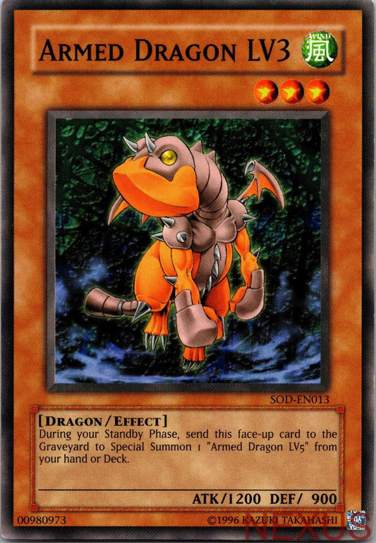 Armed Dragon LV3 SOD-EN013 Common Soul of the Duelist Unlimited Near Mint