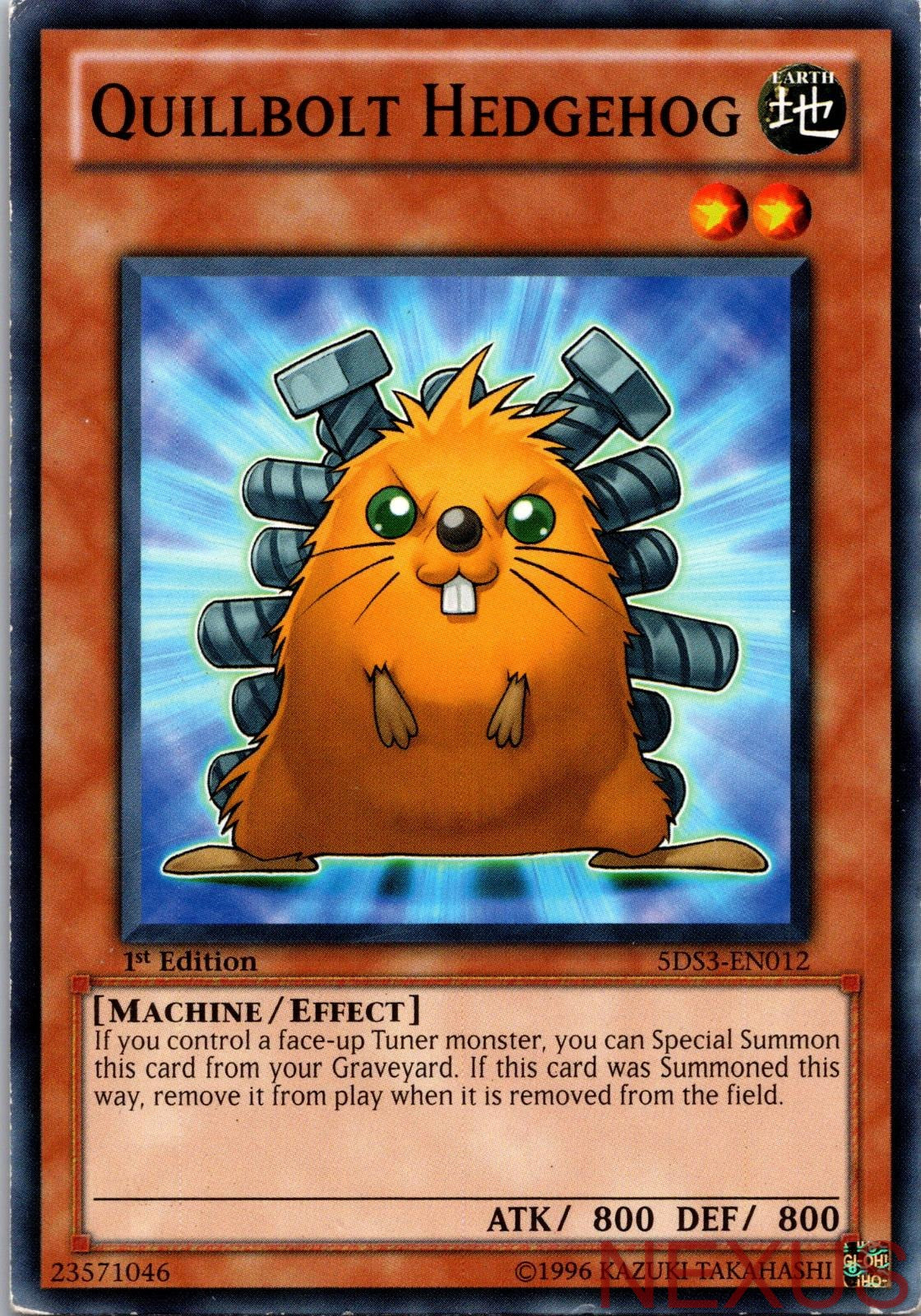 Quillbolt Hedgehog 5DS3-EN012 Common 1st Edition Lightly Played
