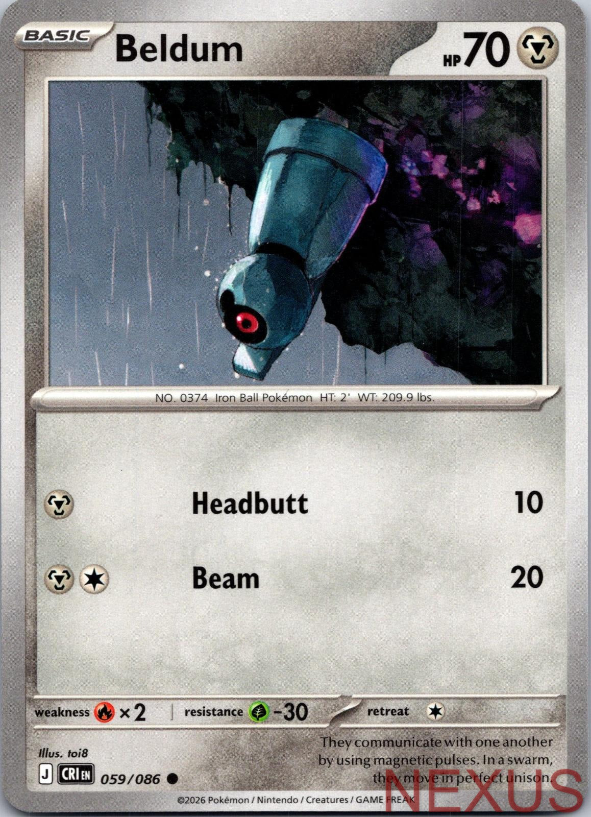 Beldum 059/086 Common Near Mint