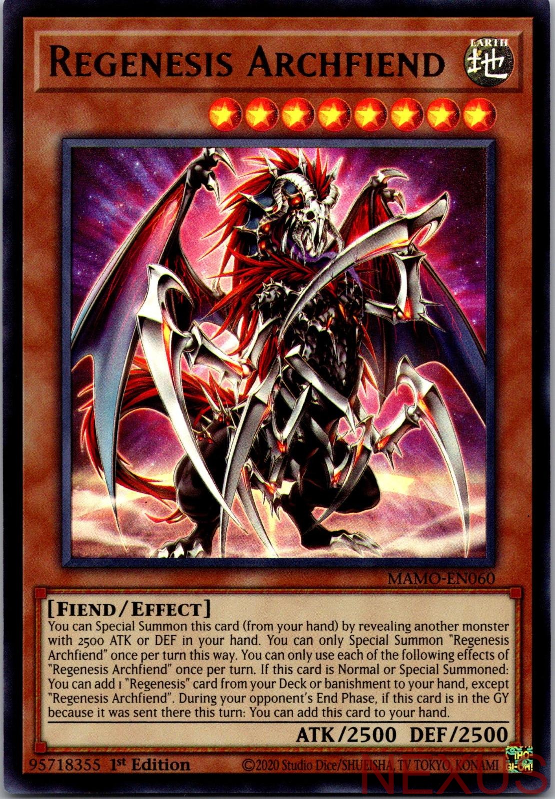Regenesis Archfiend MAMO-EN060 Magnificent Monsters Yu-Gi-Oh 1st Edition NM