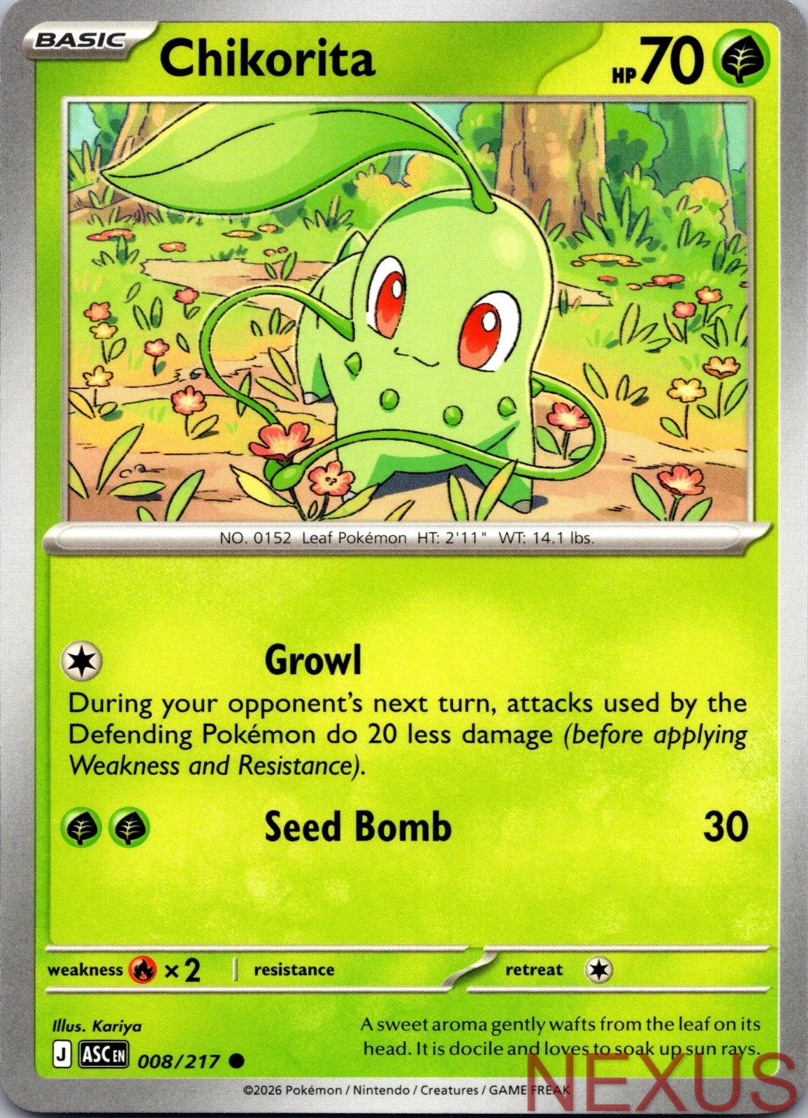Chikorita 008/217 Common Near Mint