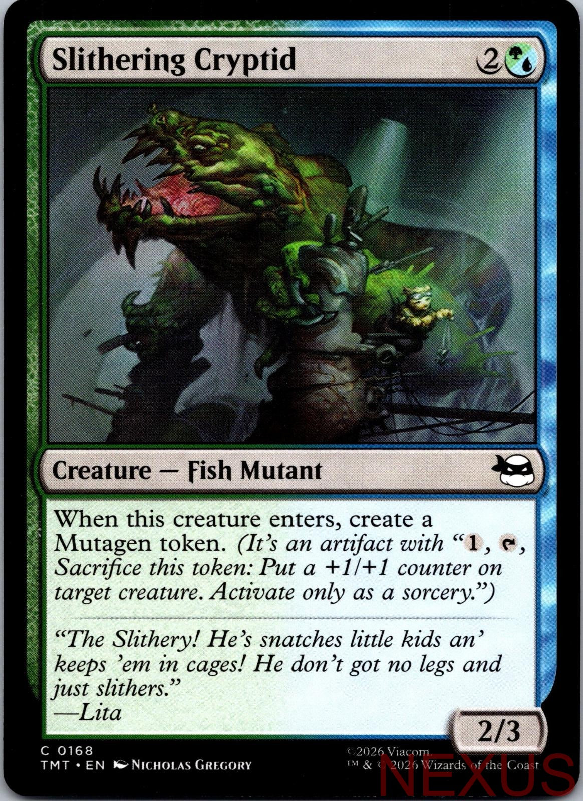 Slithering Cryptid 0168 Common Teenage Mutant Ninja Turtles Near Mint
