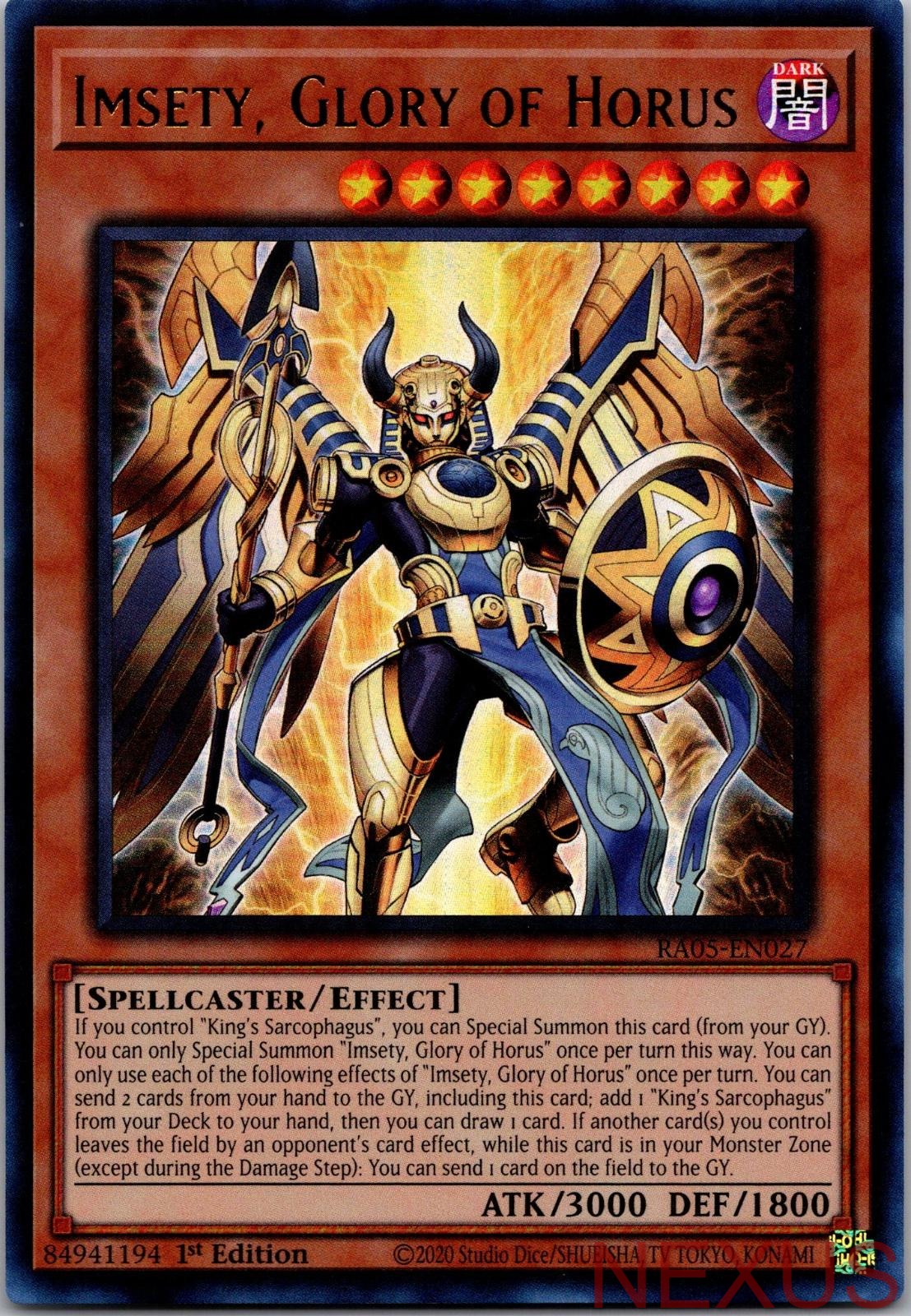 Imsety, Glory of Horus (Ultra Rare) RA05-EN027 Ultra Rare 1st Edition Near Mint
