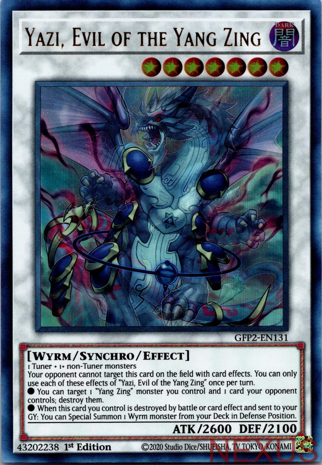Yazi, Evil of the Yang Zing GFP2-EN131 Ultra Rare 1st Edition Near Mint