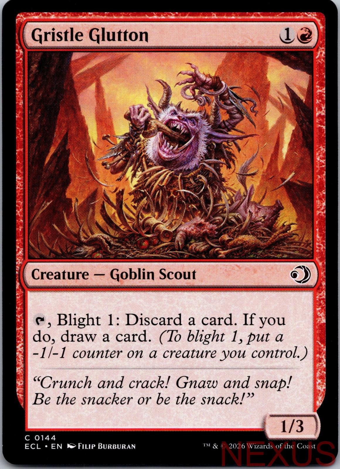 Gristle Glutton 144 Common Near Mint