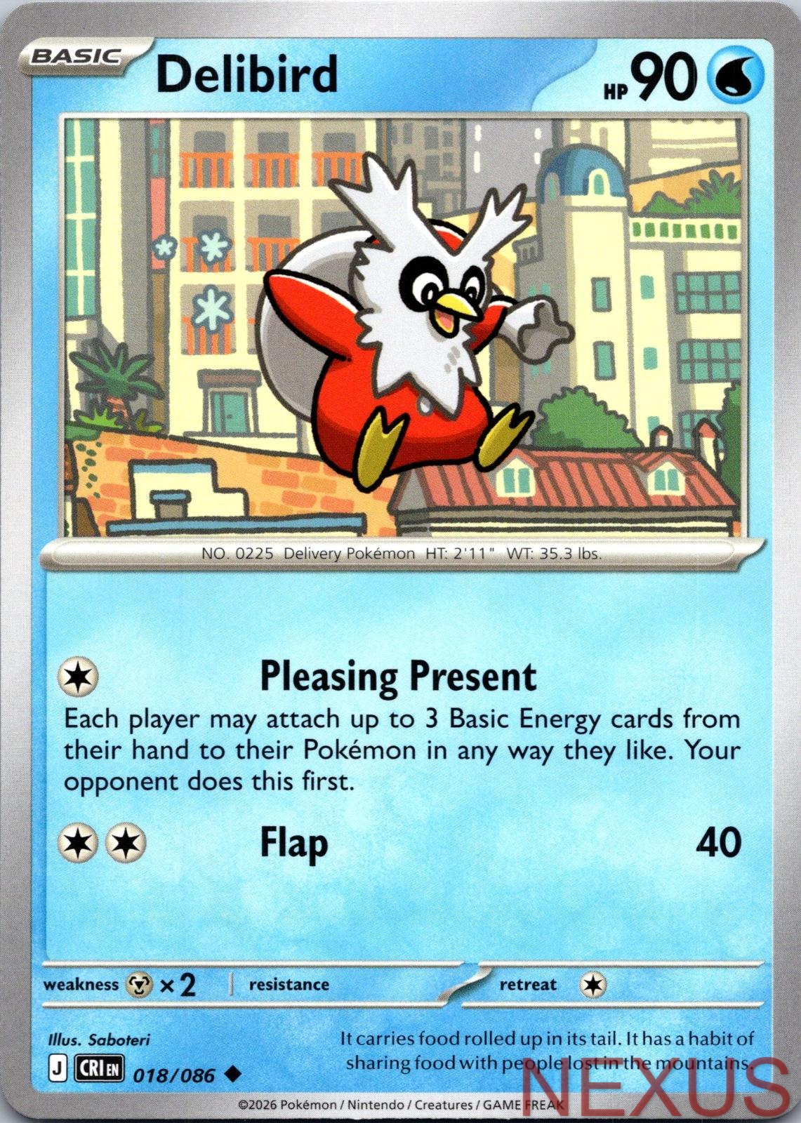 Delibird 018/086 Uncommon Near Mint