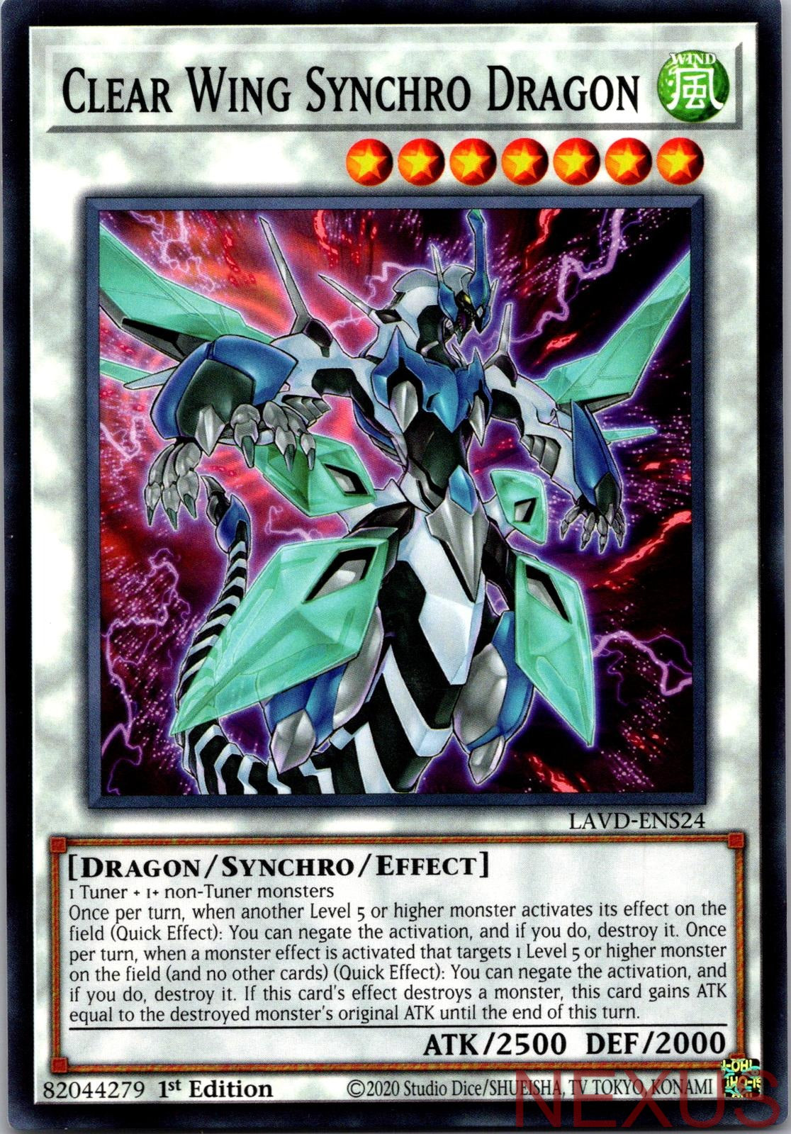 Clear Wing Synchro Dragon LAVD-ENS24 Common / Short Print 1st Edition Near Mint