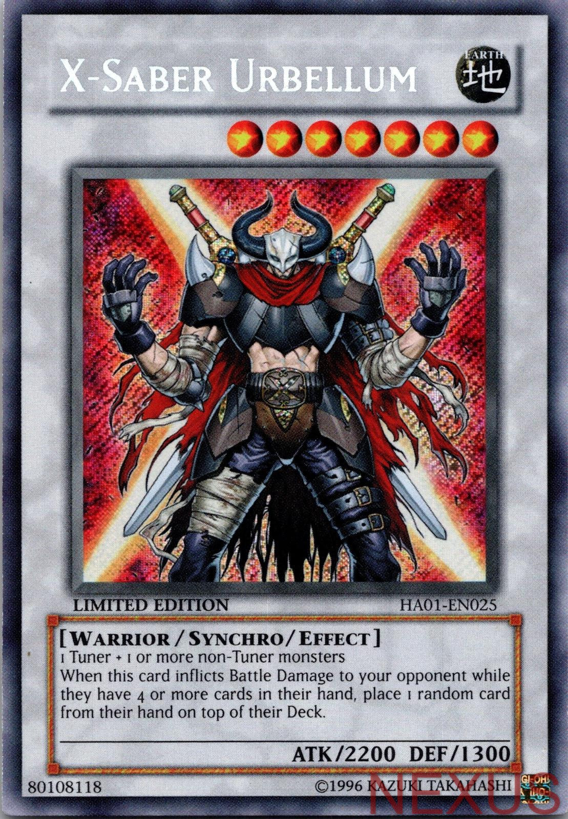 X-Saber Urbellum HA01-EN025 Secret Rare Limited Near Mint