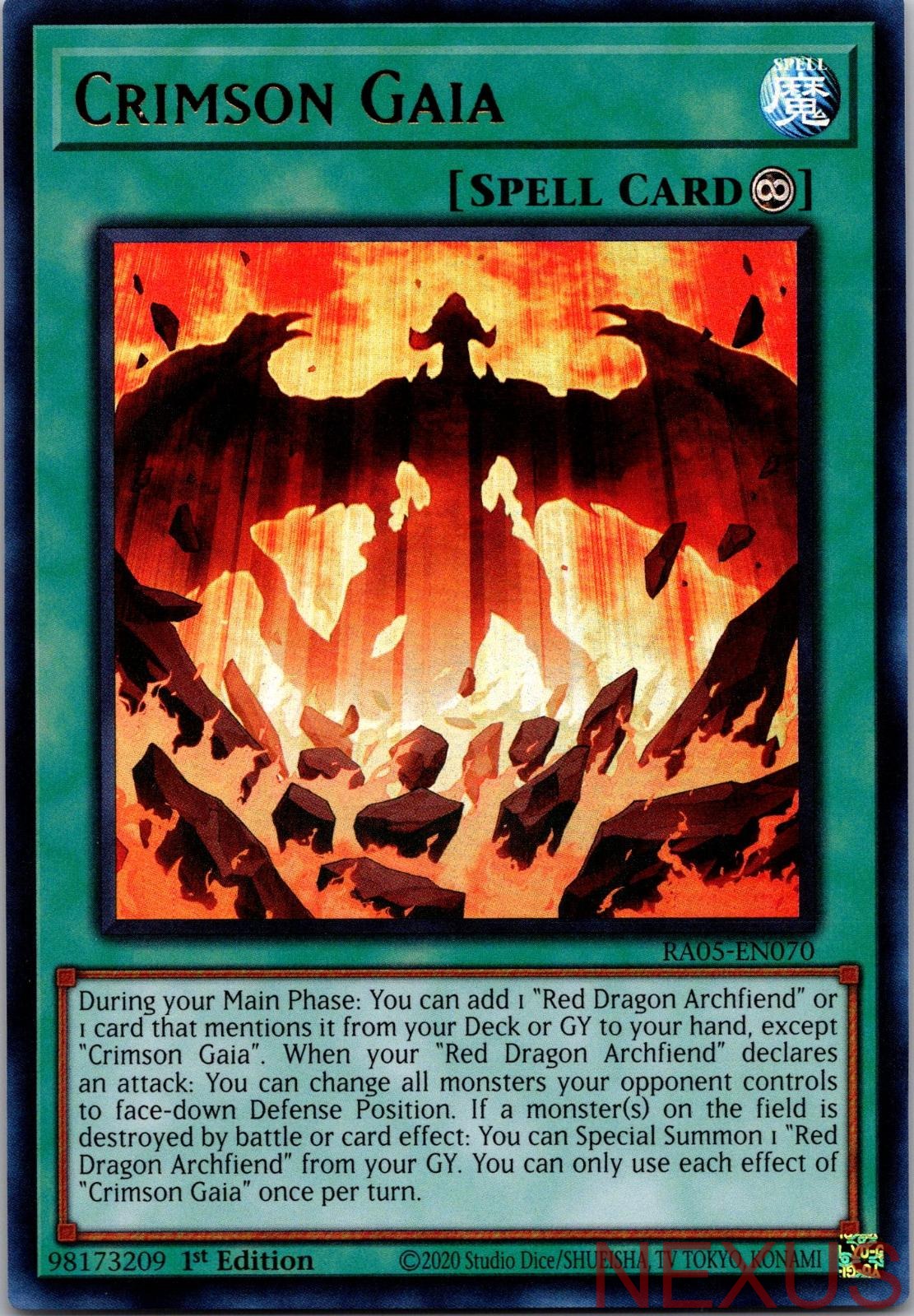 Crimson Gaia (Ultra Rare) RA05-EN070 Ultra Rare 1st Edition Near Mint