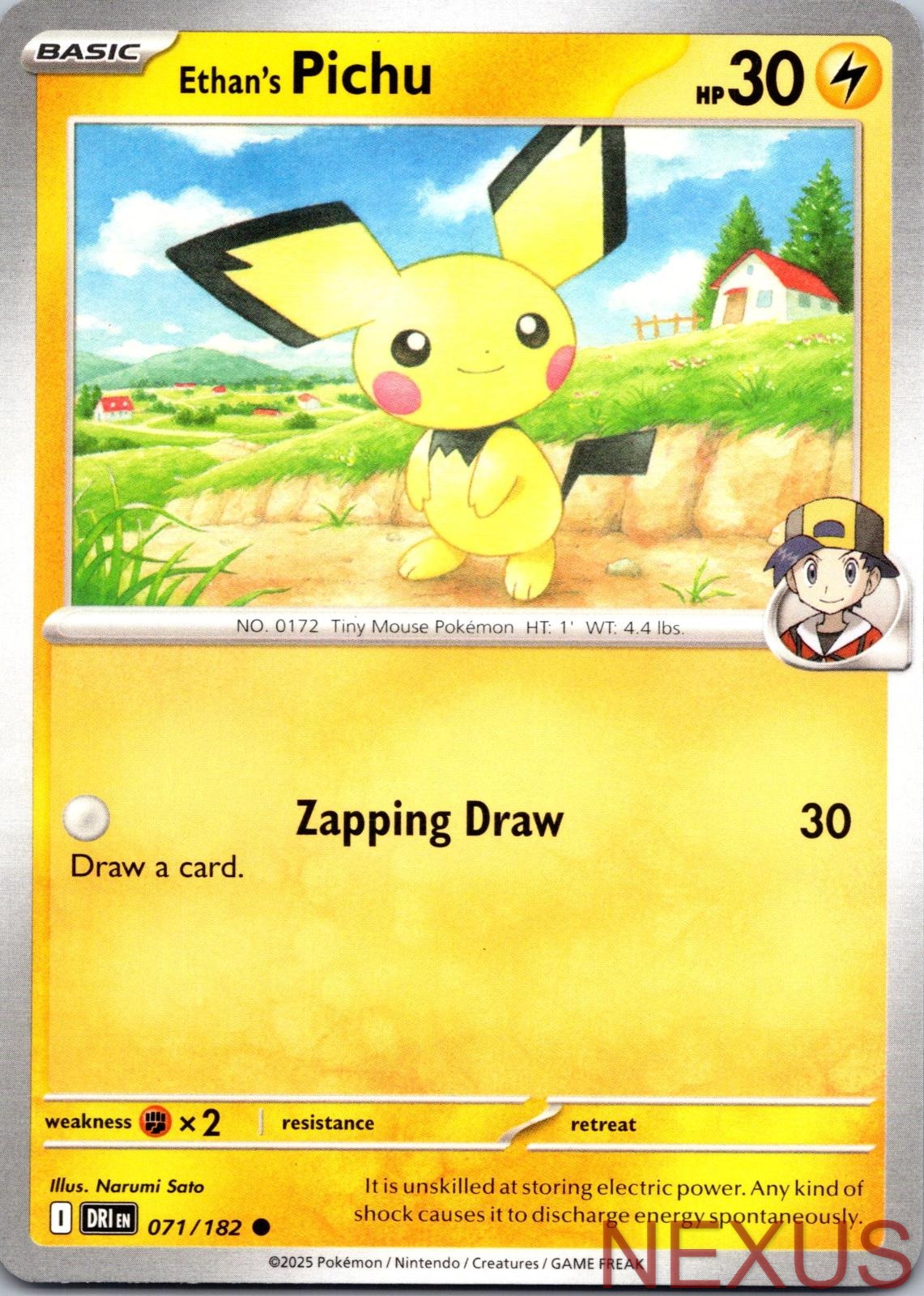 Ethan's Pichu 071/182 Common Near Mint