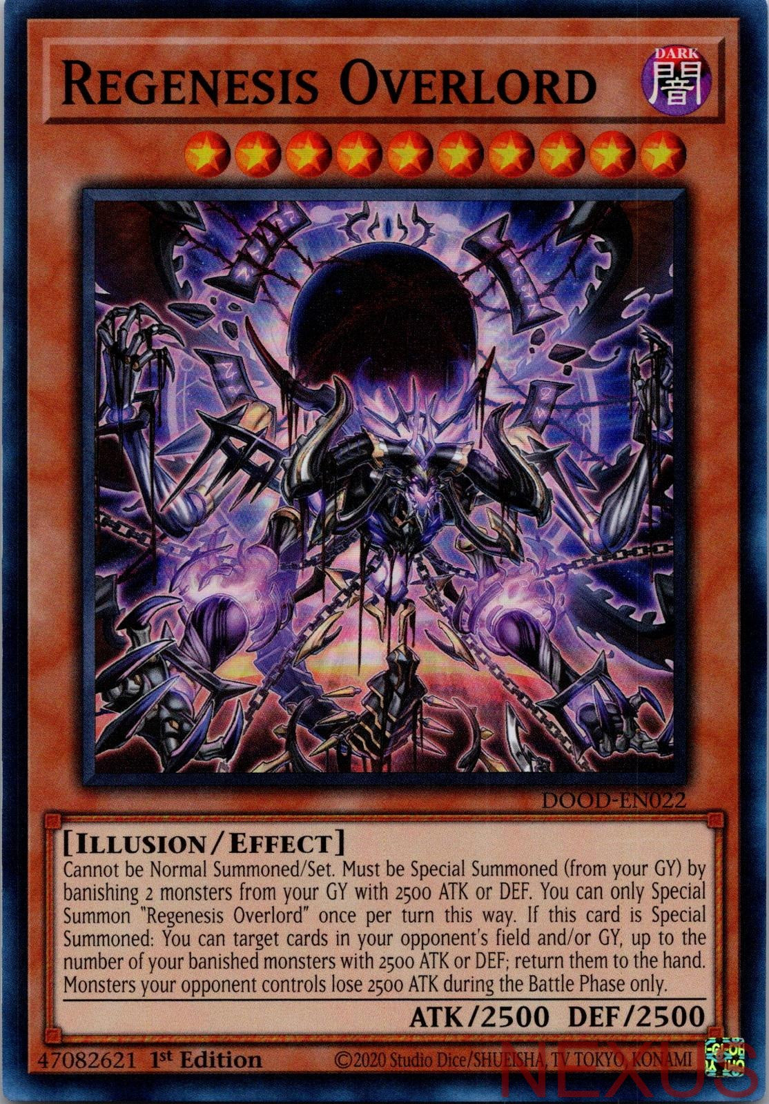 Regenesis Overlord DOOD-EN022 Super Rare 1st Edition Near Mint