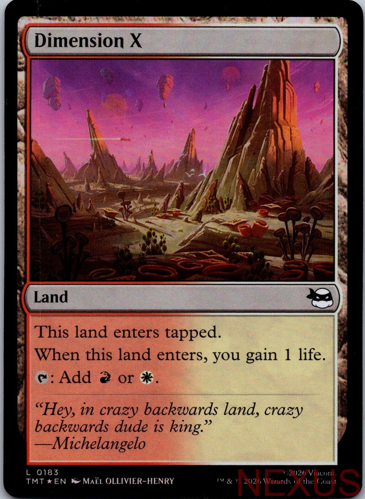 Dimension X 0183 Land Teenage Mutant Ninja Turtles Magic: The Gathering Foil NM