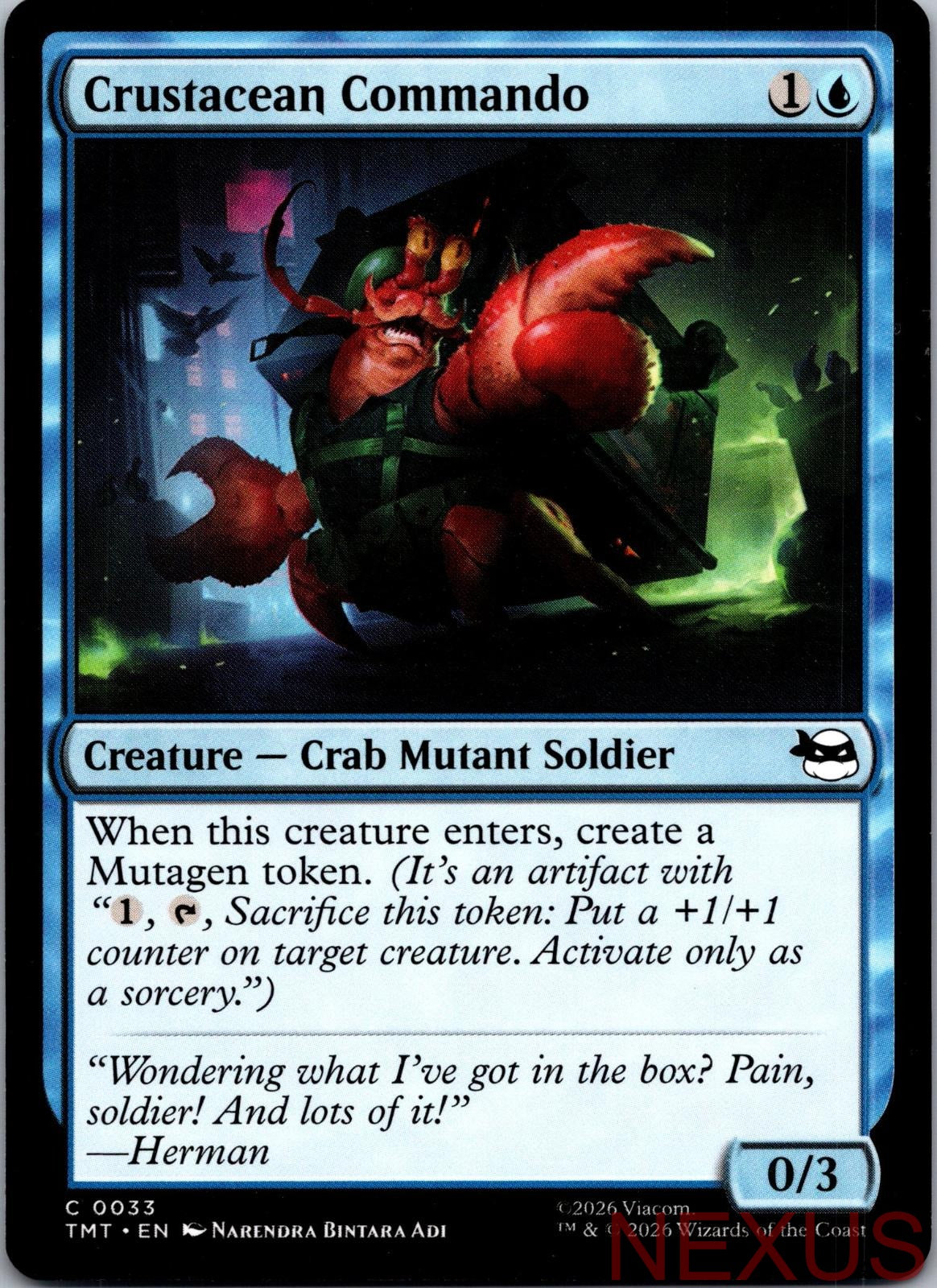 Crustacean Commando 0033 Teenage Mutant Ninja Turtles Magic: The Gathering NM