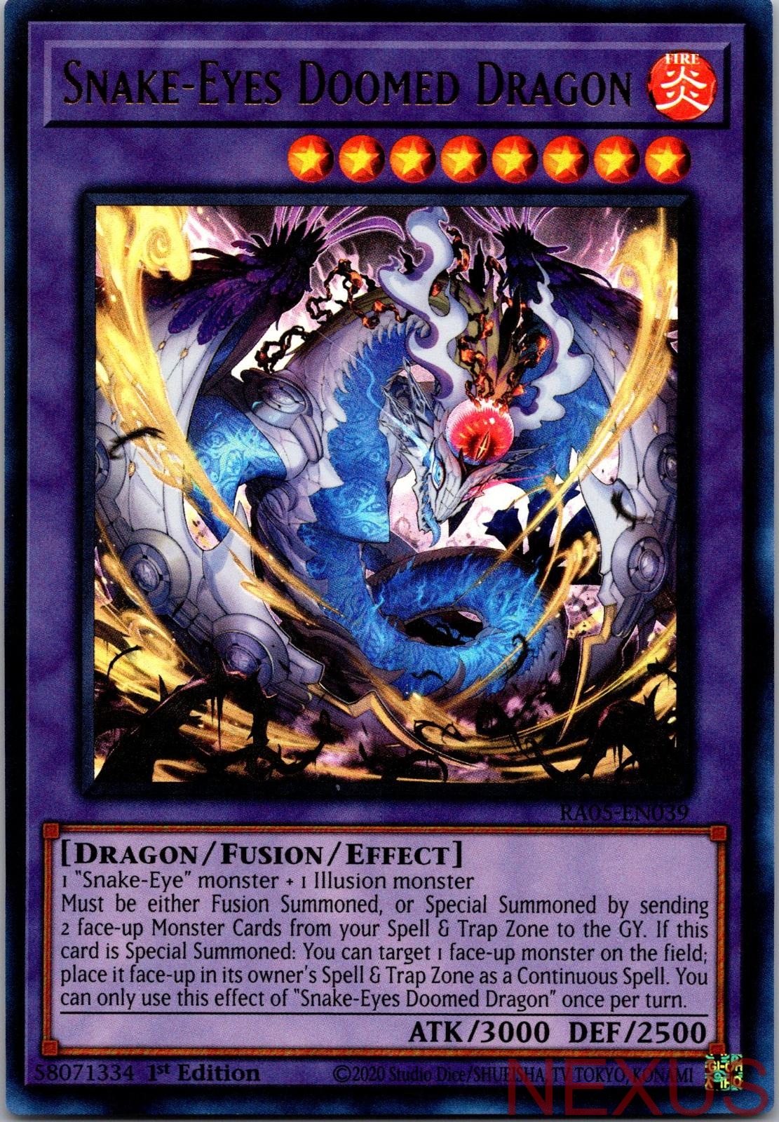 Snake-Eyes Doomed Dragon (Ultra Rare) RA05-EN039 Ultra Rare 1st Edition NM