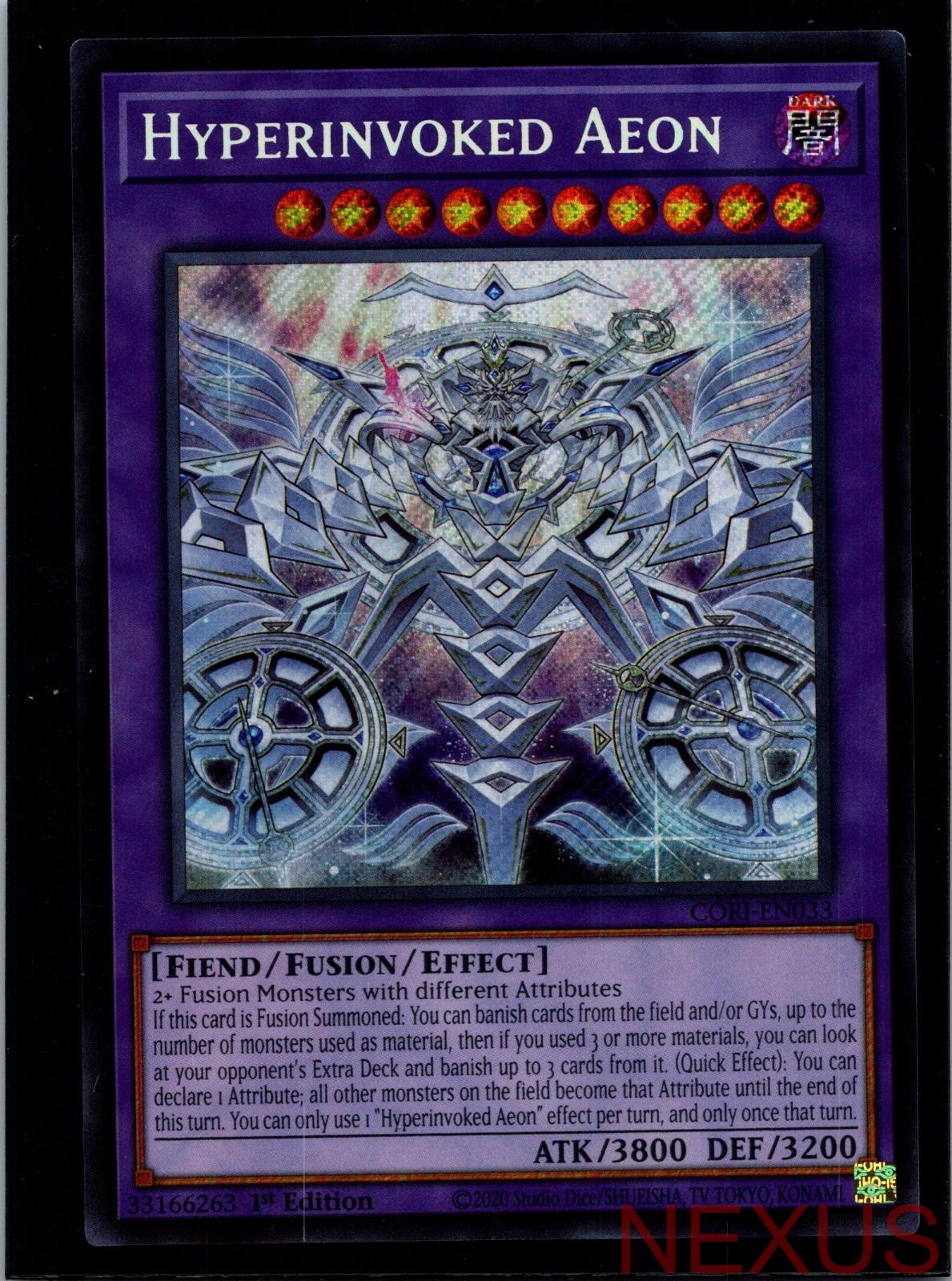 Hyperinvoked Aeon CORI-EN033 Secret Rare 1st Edition Near Mint