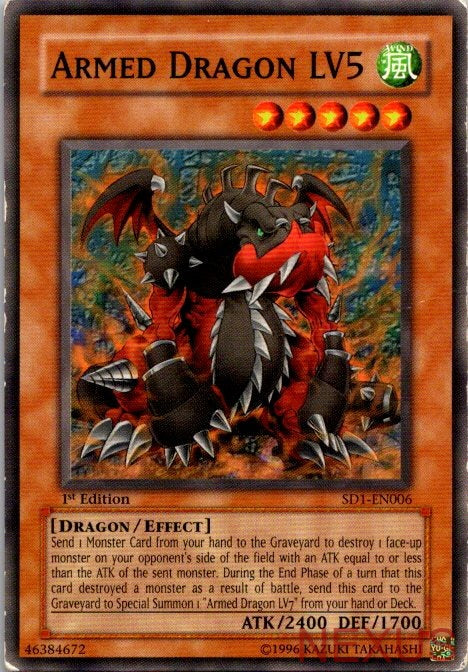 Armed Dragon LV5 SD1-EN006 Structure Deck: Dragon's Roar Yu-Gi-Oh 1st Edition NM