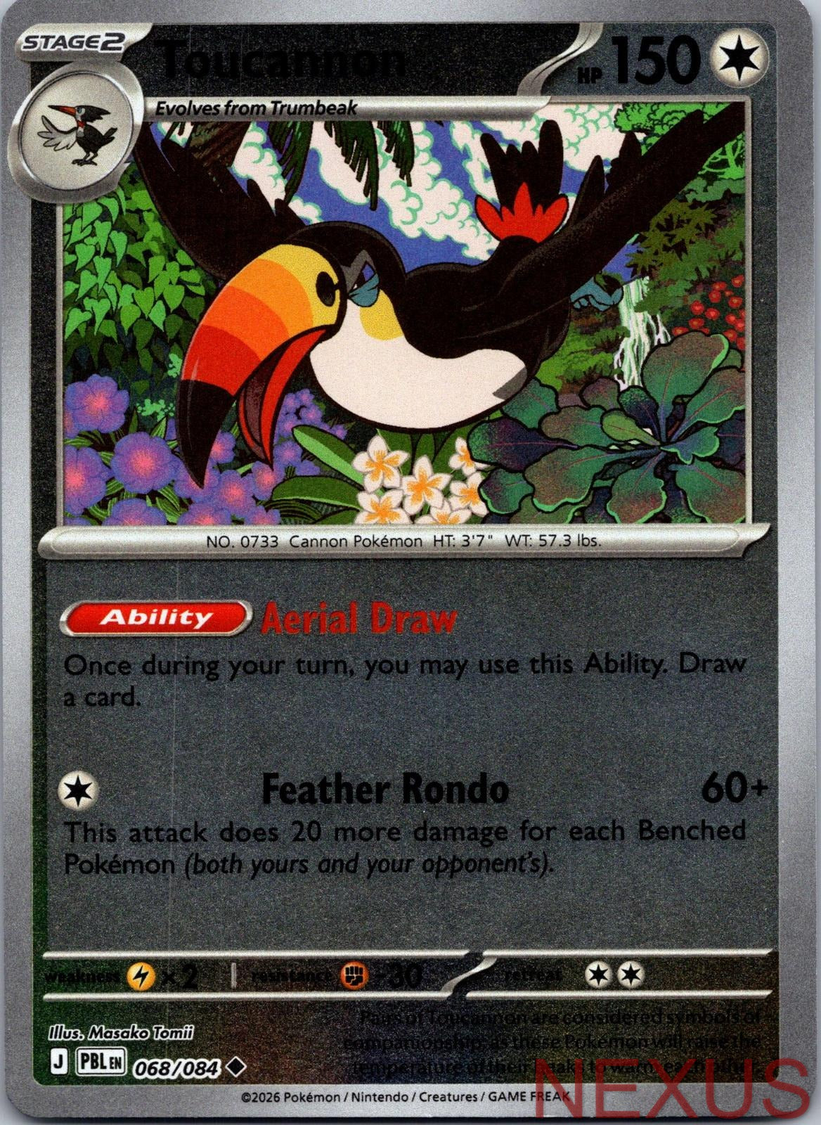 Toucannon 068/084 Uncommon Reverse Holo Near Mint