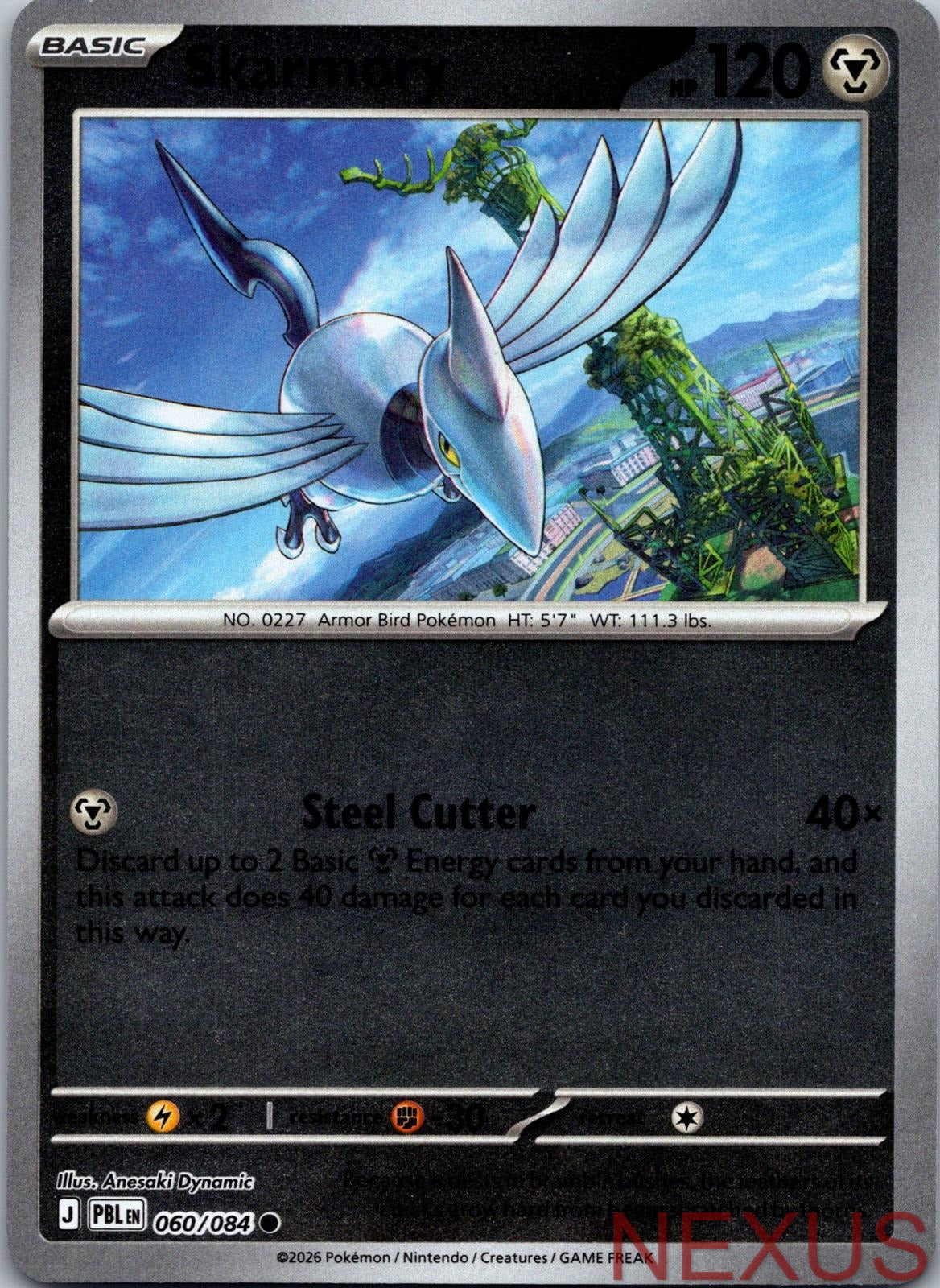 Skarmory 060/084 Common Reverse Holo Near Mint