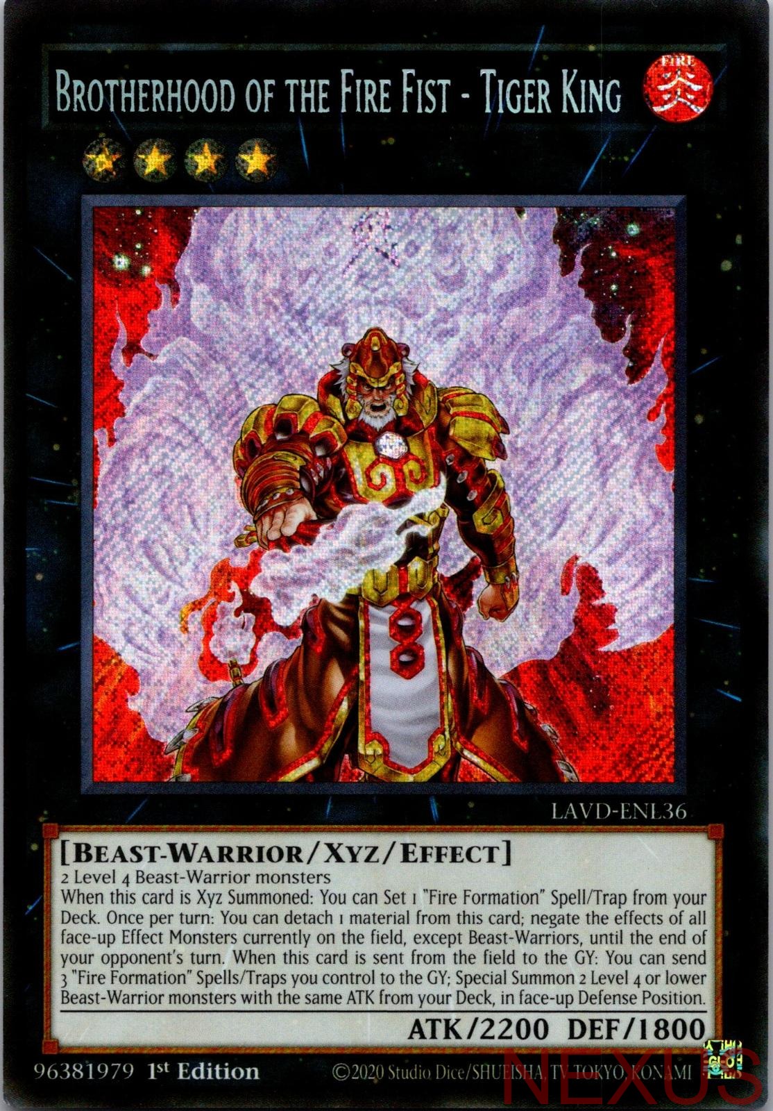 Brotherhood of the Fire Fist - Tiger King LAVD-ENL36 1st Edition NM