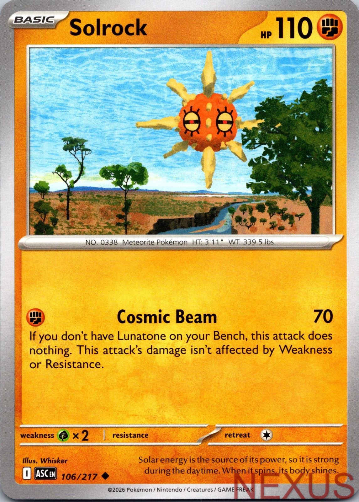 Solrock 106/217 Uncommon Near Mint