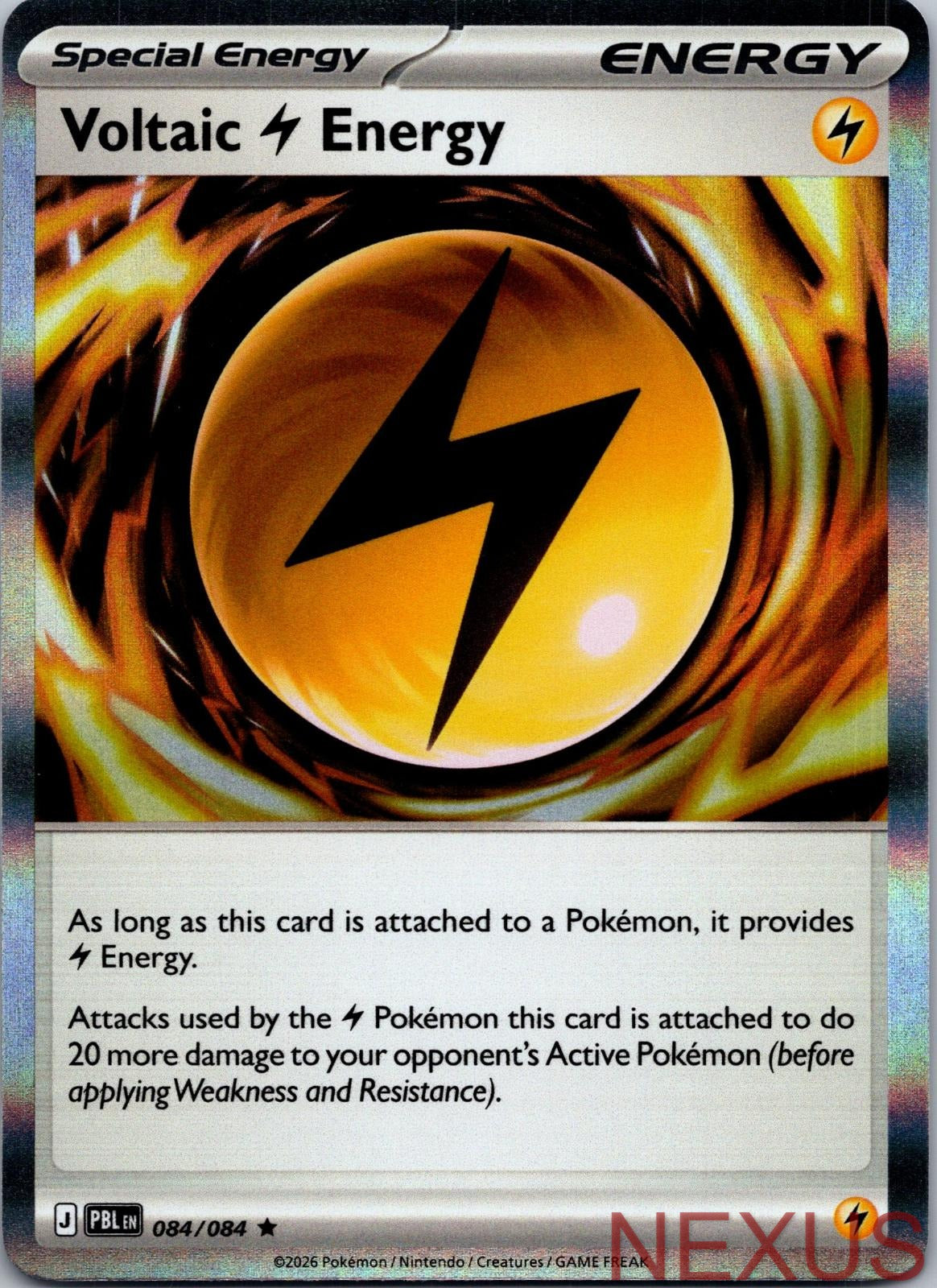 Voltaic Lightning Energy 084/084 Holo Rare Near Mint