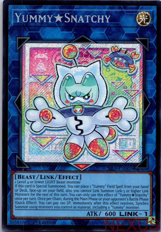 YummySnatchy (Secret Rare) 26LP-EN005 Secret Rare 1st Edition Near Mint