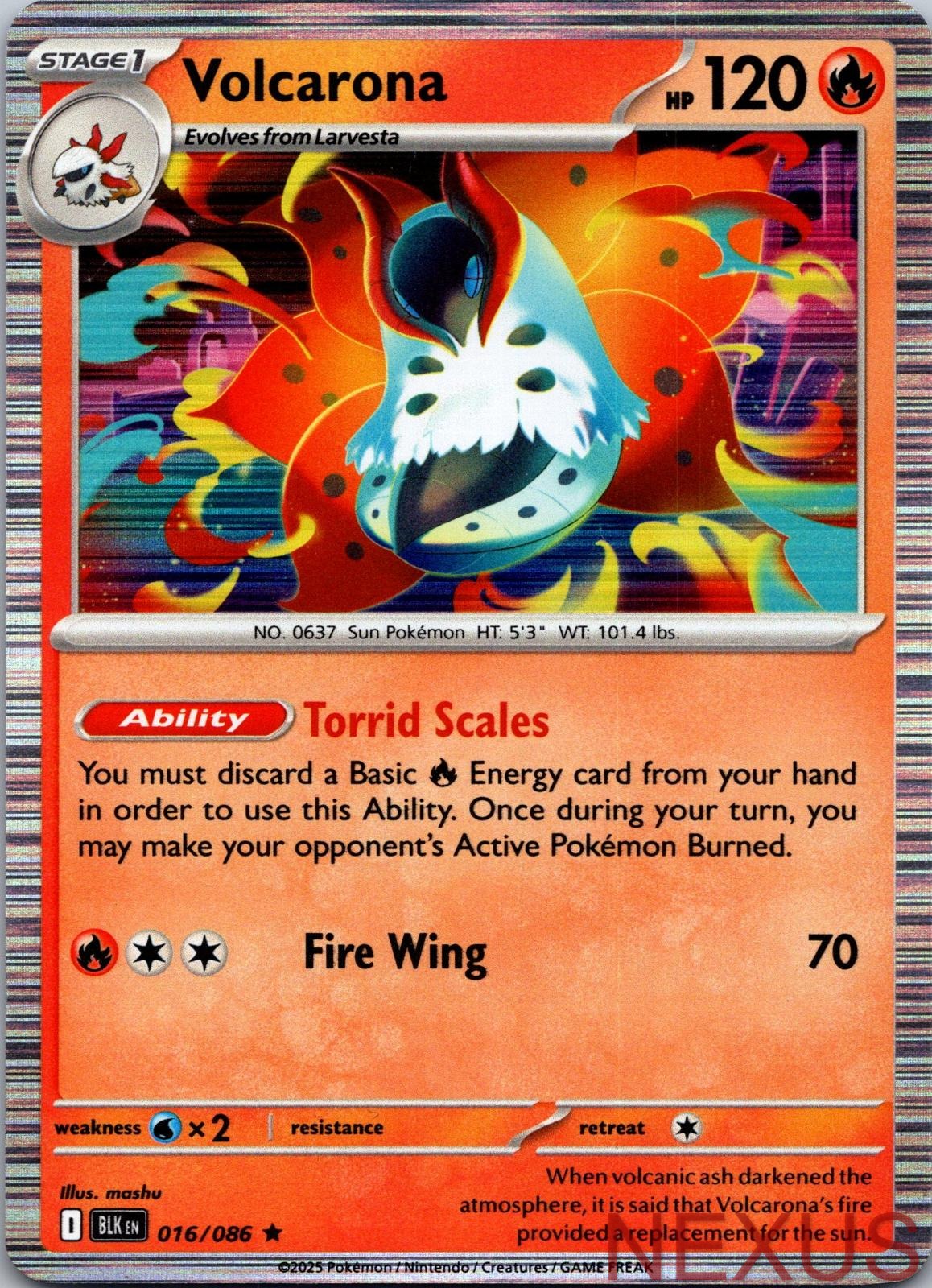 Volcarona 016/086 Holo Rare Near Mint