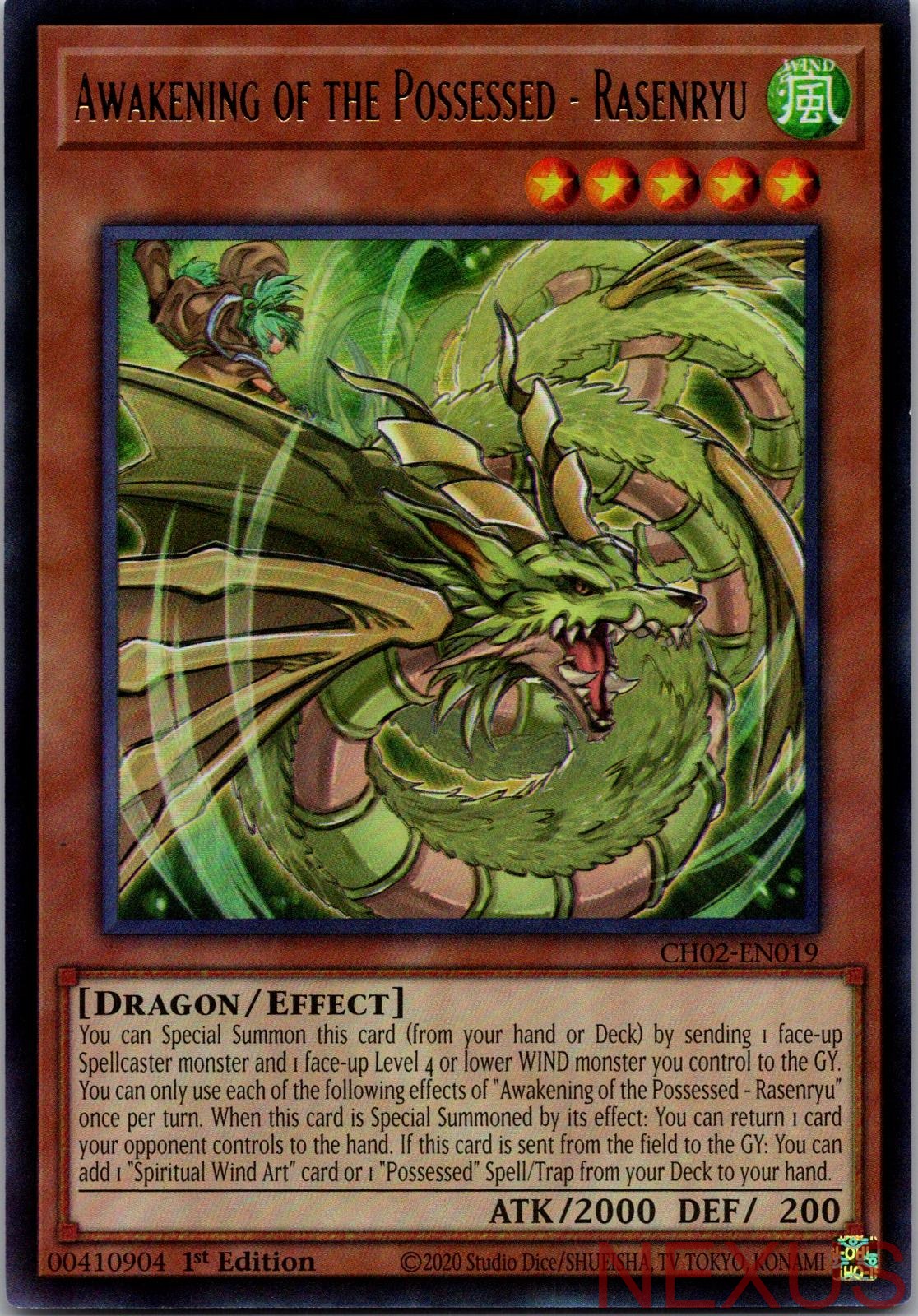 Awakening of the Possessed - Rasenryu CH02-EN019 Ultra Rare 1st Edition NM