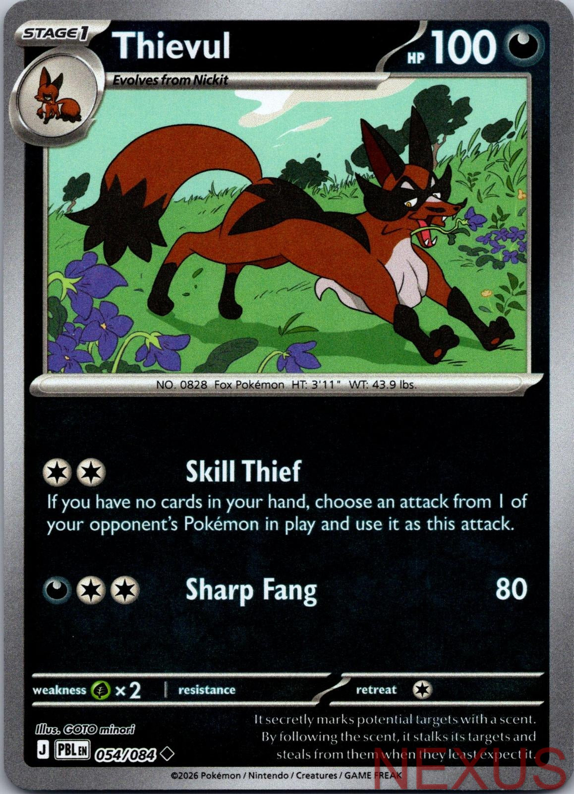 Thievul 054/084 Uncommon Reverse Holo Near Mint
