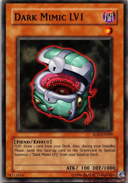 Dark Mimic LV1 SOD-EN009 Common Soul of the Duelist Unlimited Near Mint