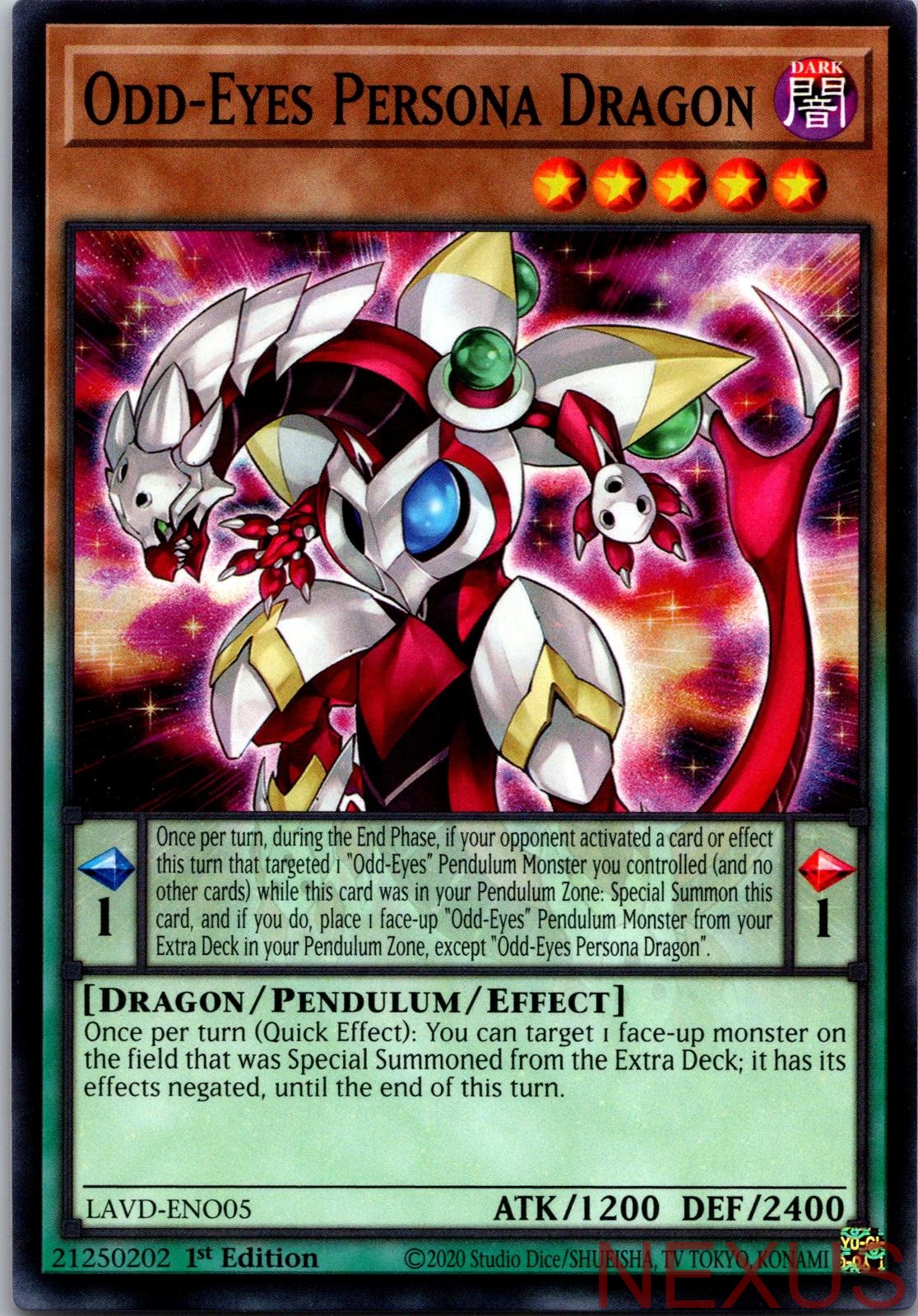 Odd-Eyes Persona Dragon LAVD-ENO05 Common / Short Print 1st Edition Near Mint