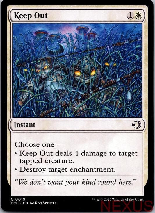 Keep Out 19 Common Near Mint