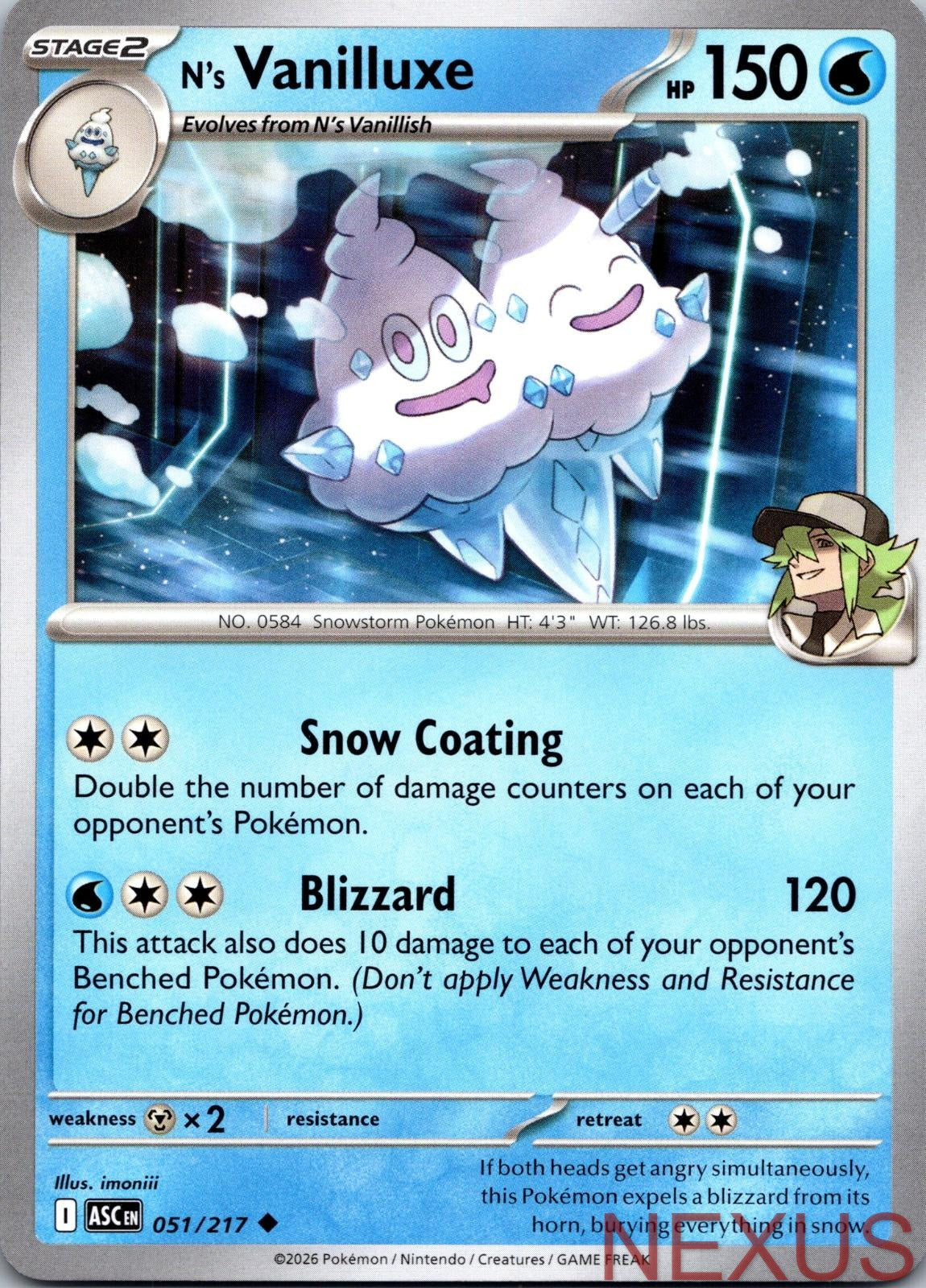 N's Vanilluxe 051/217 Uncommon Near Mint