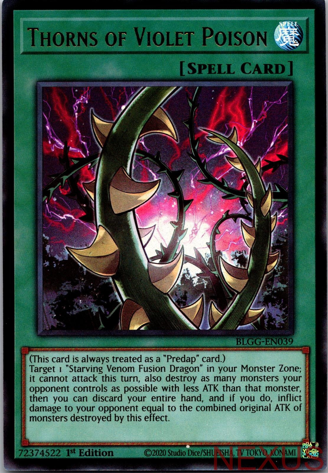 Thorns of Violet Poison BLGG-EN039 Ultra Rare 1st Edition Near Mint