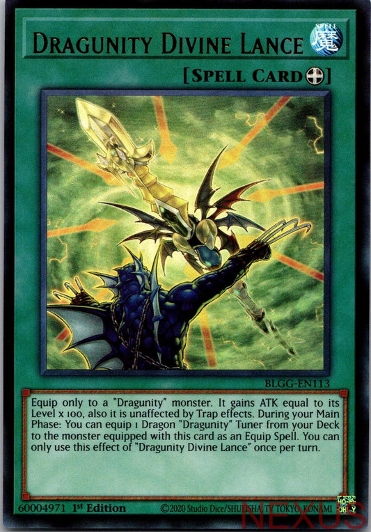 Dragunity Divine Lance BLGG-EN113 Ultra Rare 1st Edition Near Mint