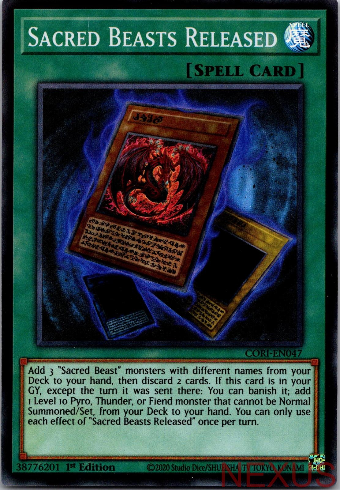 Sacred Beasts Released CORI-EN047 Super Rare 1st Edition Near Mint