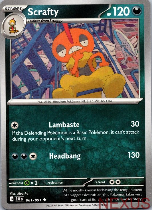 Scrafty 061/091 Uncommon Near Mint