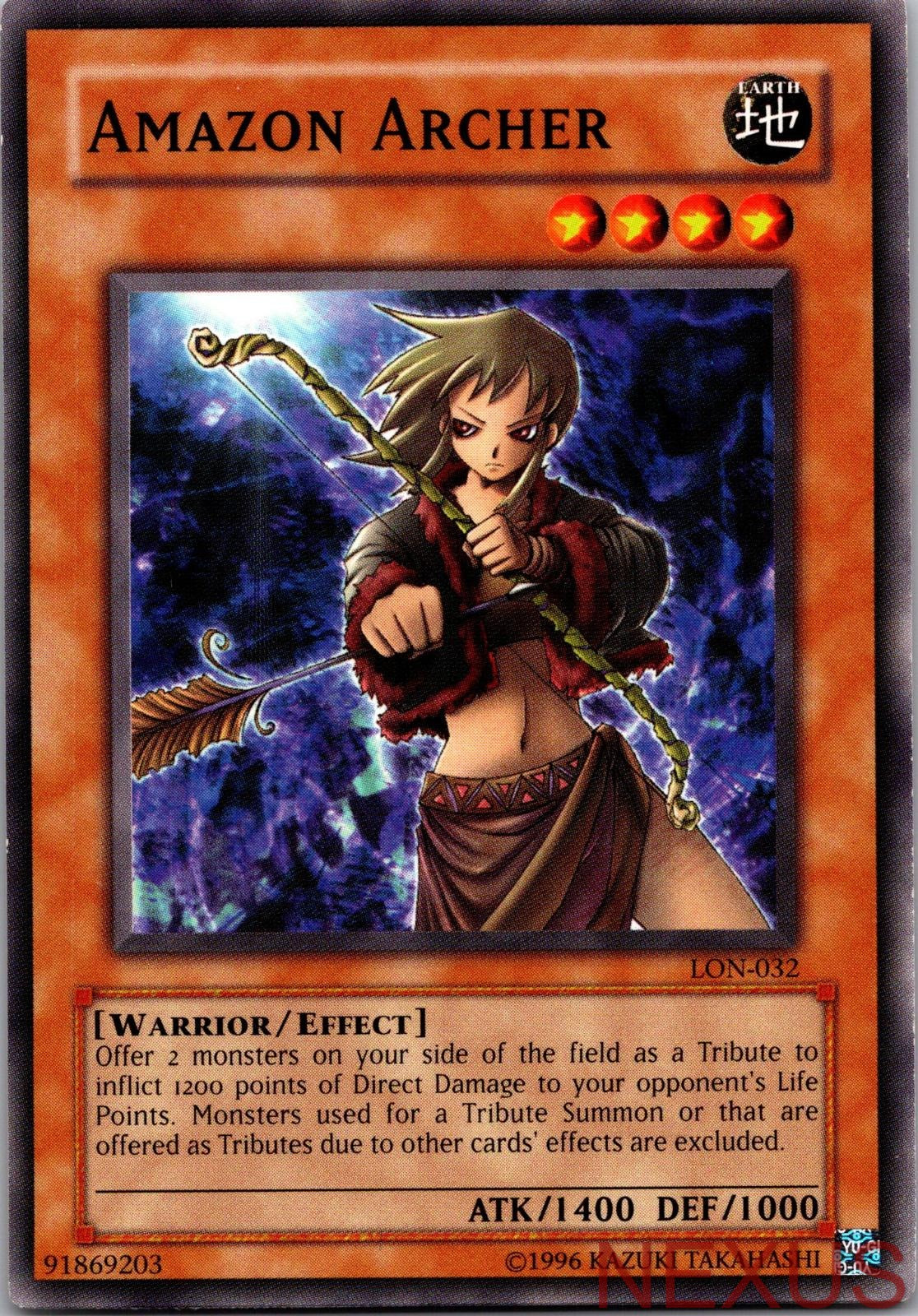 Amazon Archer LON-032 Common Labyrinth of Nightmare Yu-Gi-Oh Unlimited Near Mint