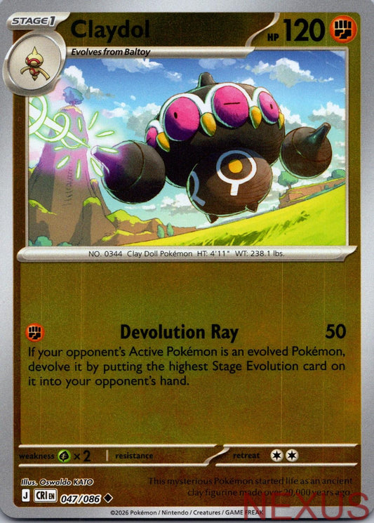 Claydol 047/086 Uncommon Reverse Holo Near Mint