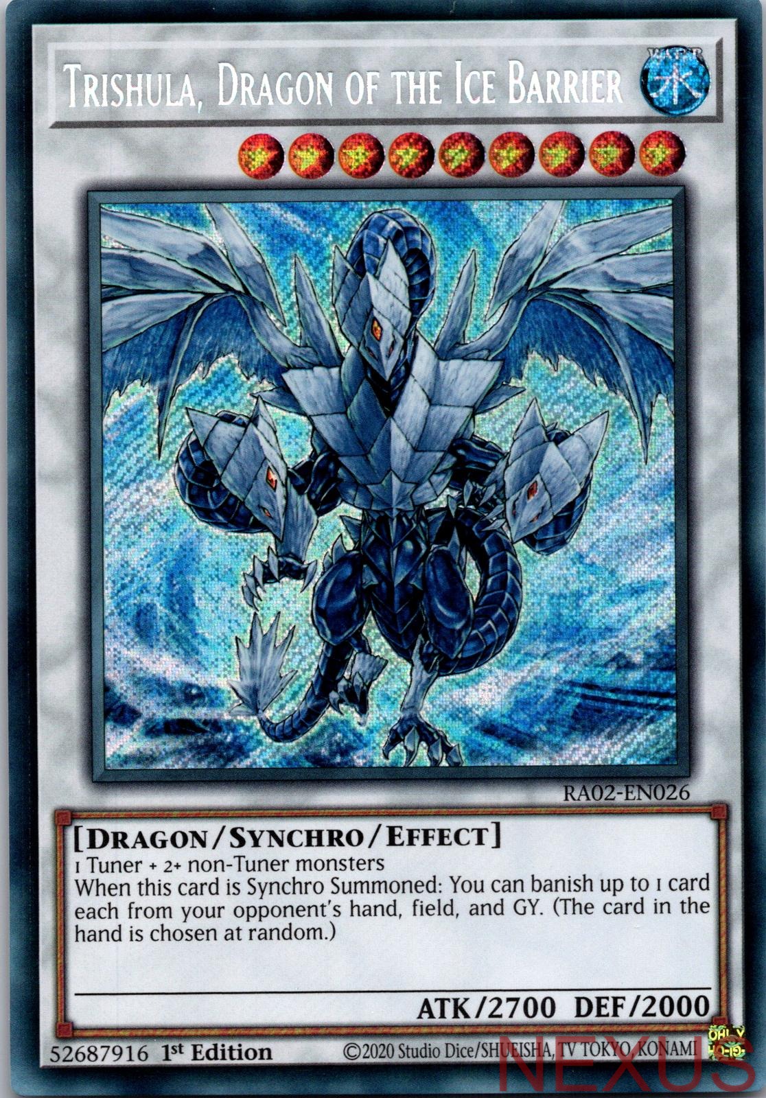 Trishula, Dragon of the Ice Barrier (Secret Rare) RA02-EN026 1st Edition NM