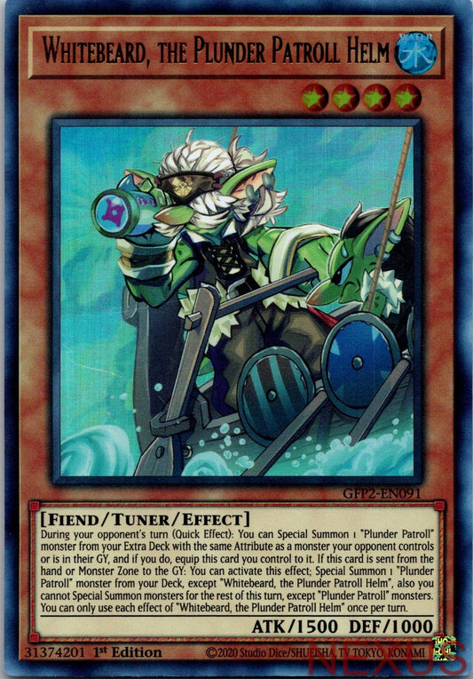 Whitebeard, the Plunder Patroll Helm GFP2-EN091 Ultra Rare 1st Edition Near Mint